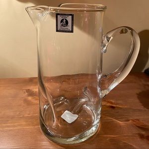 COPY - Crisa Glass Pitcher Impressions 90 Oz Mexico New